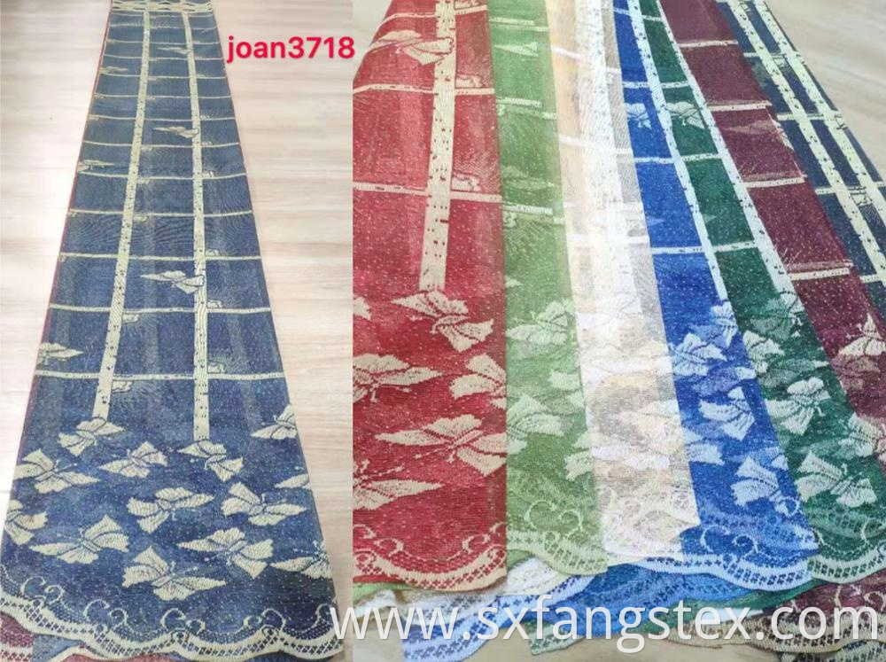 Shaoxing Cheap Lace Warp Mesh Knitting Curtain Fabric 5